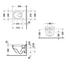 Duravit Starck 3 Wall Mounted Toilet With Durafix - 2225090000 -Bathroom Supplie Shop M700 2022 9 10 9 43 31 956