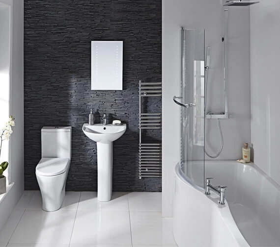 Aqua Edition Compact P Shaped Whirlpool Shower Bath With Front Panel 1 Aqua Edition Compact P Shaped Whirlpool Shower Bath With Front Panel