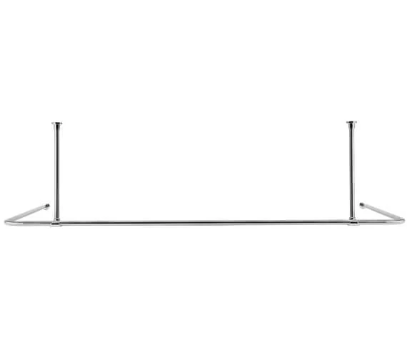 Croydex Premier U-Shaped Chrome Shower Curtain Rod 1 Croydex Premier U-Shaped Chrome Shower Curtain Rod