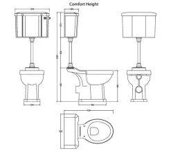 Hudson Reed Old London Richmond Mid Level Pan With Cistern And Flush Pipe Kit -Bathroom Supplie Shop M700 2022 9 8 11 17 22 825