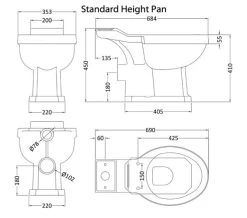 Hudson Reed Old London Richmond Mid Level Pan With Cistern And Flush Pipe Kit -Bathroom Supplie Shop M700 2022 9 8 11 38 15 278