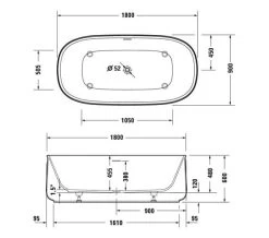 Duravit Zencha 1800 X 900mm Air System Whirlpool Bath With 2 Backrest Slope -Bathroom Supplie Shop M700 2022 9 8 9 39 28 875