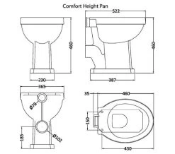 Hudson Reed Richmond Low Level WC Pan With Cistern And Flush Pipe Kit -Bathroom Supplie Shop M700 2022 9 9 8 6 6 471