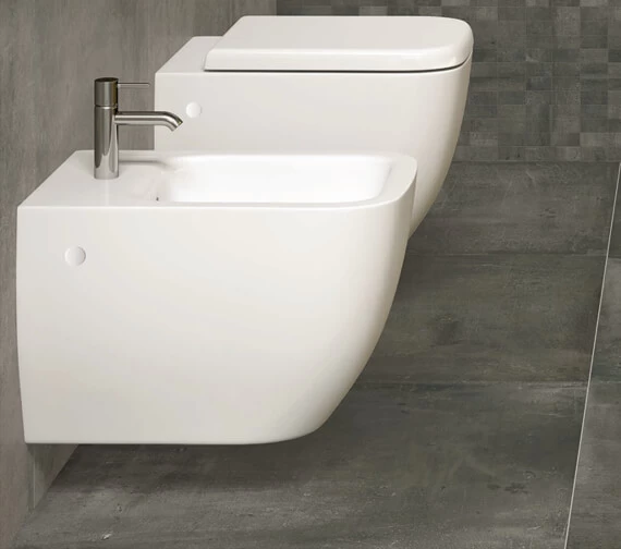 RAK Metropolitan 1 Tap Hole Wall Hung Bidet 525mm Projection 1 RAK Metropolitan 1 Tap Hole Wall Hung Bidet 525mm Projection