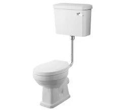 Nuie Carlton Low Level White Pan And Cistern With Flush Pipe Kit