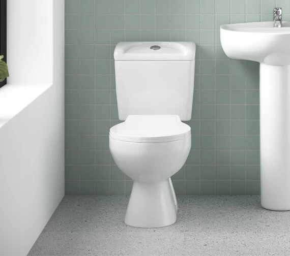 Nuie Melbourne 382 X 635mm Close Coupled White WC Set 1 Nuie Melbourne 382 X 635mm Close Coupled White WC Set