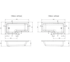 Nuie Square L-Shaped Shower Bath 8 Nuie Square L-Shaped Shower Bath -Bathroom Supplie Shop M700 2023 4 14 5 57 12 282