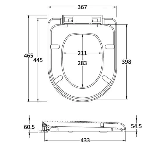 Nuie Standard D-Shaped Top Fix Soft Close White Toilet Seat And Cover 2 Nuie Standard D-Shaped Top Fix Soft Close White Toilet Seat And Cover - Image 2