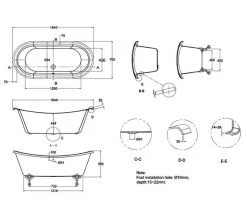 Burlington Bateau 1640 X 700mm White Double Ended Freestanding Bath -Bathroom Supplie Shop M700 2023 4 4 11 53 47 569
