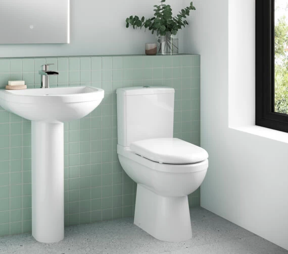 Nuie Ivo 375 X 625mm White Close Coupled Comfort Height WC Pan And Cistern 6 Nuie Ivo 375 X 625mm White Close Coupled Comfort Height WC Pan And Cistern - Image 6
