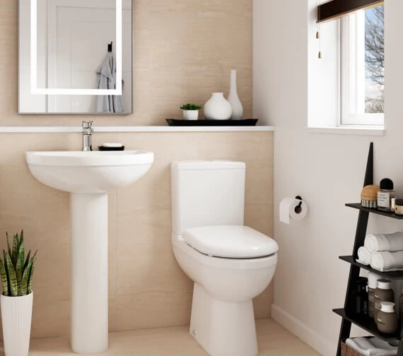 Nuie Ivo 375 X 625mm White Close Coupled Comfort Height WC Pan And Cistern 5 Nuie Ivo 375 X 625mm White Close Coupled Comfort Height WC Pan And Cistern - Image 5