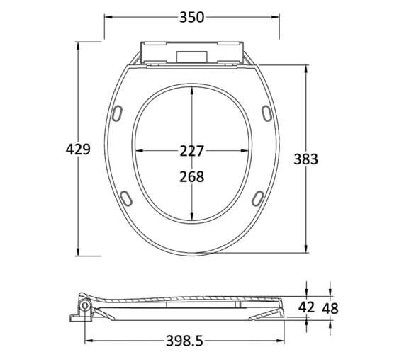 Nuie Standard Round Bottom Fix Soft Close Toilet Seat And Cover 2 Nuie Standard Round Bottom Fix Soft Close Toilet Seat And Cover - Image 2