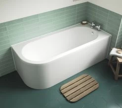 Nuie Crescent 1700 X 725mm White Back-To-Wall Bath