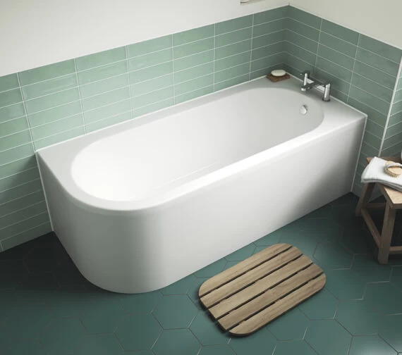 Nuie Crescent 1700 X 725mm White Back-To-Wall Bath 1 Nuie Crescent 1700 X 725mm White Back-To-Wall Bath