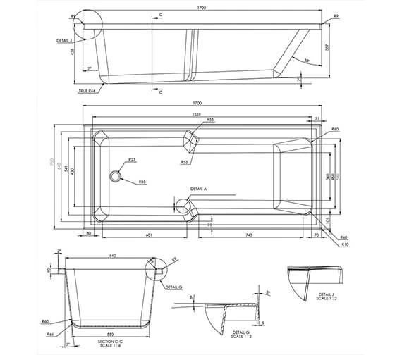 Trojan Evolve Rectangular Encapsulated Shower Bath White 3 Trojan Evolve Rectangular Encapsulated Shower Bath White - Image 3