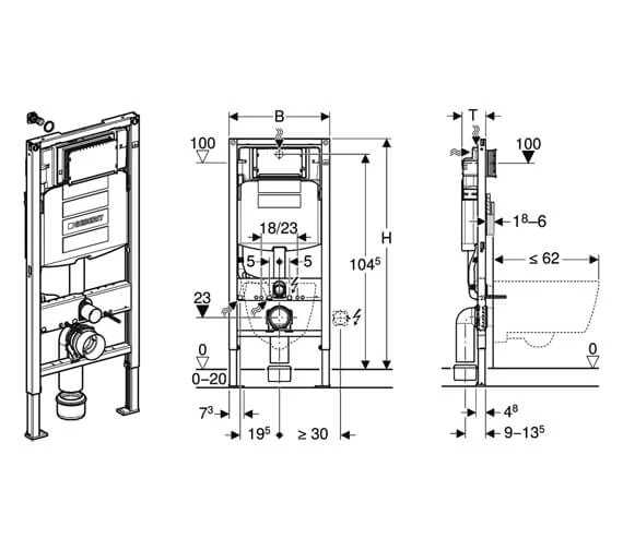Geberit Duofix 1120mm WC Frame Blue With Sigma 120mm Cistern 2 Geberit Duofix 1120mm WC Frame Blue With Sigma 120mm Cistern - Image 2