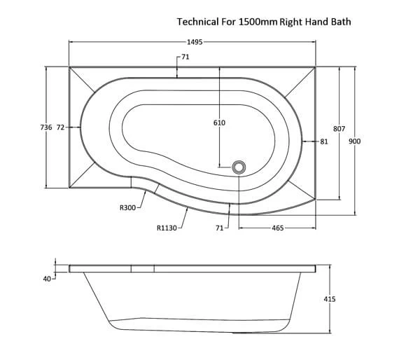Nuie B-Shaped White Shower Bath Set 4 Nuie B-Shaped White Shower Bath Set - Image 4