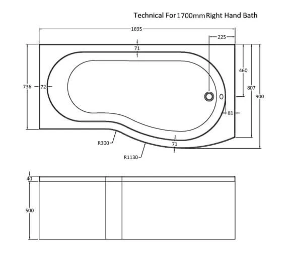 Nuie B-Shaped White Shower Bath Set 6 Nuie B-Shaped White Shower Bath Set - Image 6