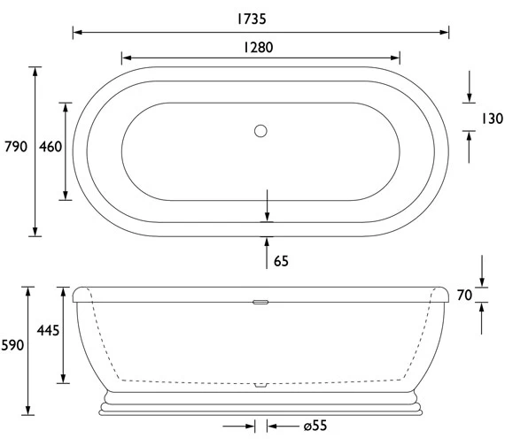 Heritage Derrymore 1745 X 790mm Double Ended Roll Top Bath 3 Heritage Derrymore 1745 X 790mm Double Ended Roll Top Bath - Image 3
