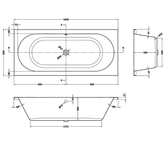 Nuie Otley Round Double Ended White Acrylic Bath 4 Nuie Otley Round Double Ended White Acrylic Bath - Image 4