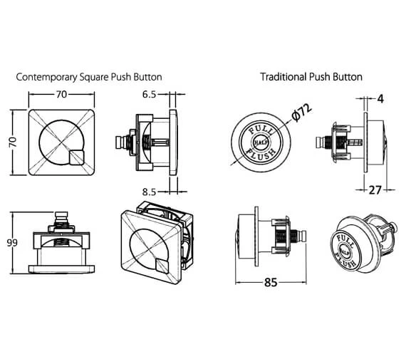 Hudson Reed Universal Access White Dual Flush Concealed Cistern 4 Hudson Reed Universal Access White Dual Flush Concealed Cistern - Image 4
