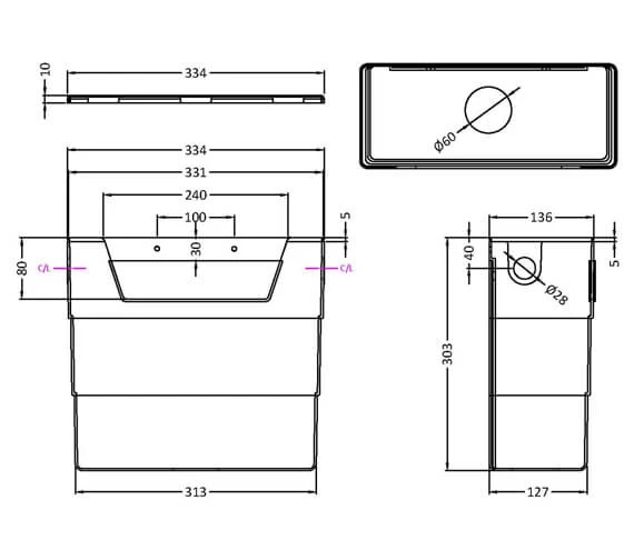 Hudson Reed Universal Access Dual Flush Concealed Cistern 2 Hudson Reed Universal Access Dual Flush Concealed Cistern - Image 2