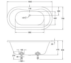 Burlington Windsor White Freestanding Double Ended Bath -Bathroom Supplie Shop M700 2023 7 14 11 6 18 746