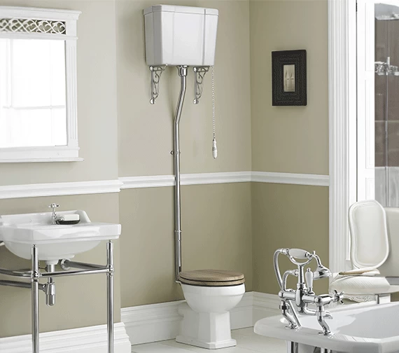 Hudson Reed Richmond High Level WC Pan With Cistern And Flush Pipe Kit 1 Hudson Reed Richmond High Level WC Pan With Cistern And Flush Pipe Kit