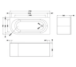 QS Basic Curve 1700 X 725mm White Back-To-Wall Corner Bath 5 QS Basic Curve 1700 X 725mm White Back-To-Wall Corner Bath -Bathroom Supplie Shop M700 2023 9 13 10 0 18 455