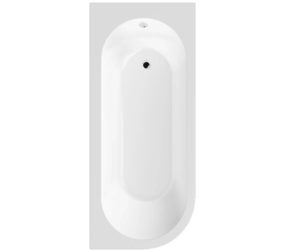 QS Basic Curve 1700 X 725mm White Back-To-Wall Corner Bath 2 QS Basic Curve 1700 X 725mm White Back-To-Wall Corner Bath - Image 2