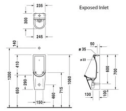 Duravit Starck 3 Rimless Urinal 245 X 300mm -Bathroom Supplie Shop M700 2023 9 7 8 47 9 294
