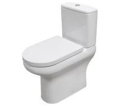 RAK Compact Deluxe 45cm High Rimless Close Coupled Full Access White WC Without Seat