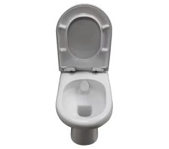 RAK Compact Deluxe 45cm High Rimless Close Coupled Full Access White WC Without Seat 8 RAK Compact Deluxe 45cm High Rimless Close Coupled Full Access White WC Without Seat -Bathroom Supplie Shop QS V10037 4 mn