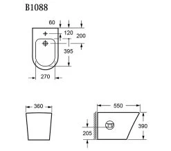 IMEX Arco White Back-To-Wall Bidet 550mm - B1088 -Bathroom Supplie Shop QS V15279 2 mn
