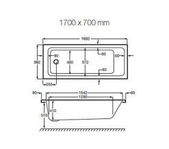 Roca The Gap Single Ended White Acrylic Bath 9 Roca The Gap Single Ended White Acrylic Bath -Bathroom Supplie Shop QS V19262 2 mn