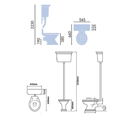 Heritage Dorchester High Level WC With Cistern And Flush Pack 2 Heritage Dorchester High Level WC With Cistern And Flush Pack - Image 2