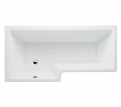 Cleargreen Ecosquare Left Handed White Shower Bath 1700 X 850mm