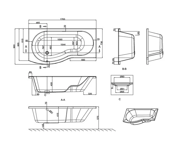Cleargreen Ecoround White Shower Bath 7 Cleargreen Ecoround White Shower Bath - Image 7