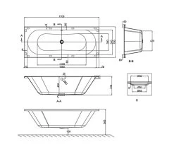 Cleargreen Verde Rectangular Double Ended White Bath 1700 X 700mm -Bathroom Supplie Shop QS V26305 2 mn