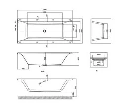 Cleargreen Enviro Rectangular Double Ended White Bath 1800 X 800mm Square -Bathroom Supplie Shop QS V26310 2 mn