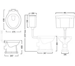 Tavistock Vitoria White WC Pan 438mm With Low Level Cistern -Bathroom Supplie Shop QS V26822 2 mn