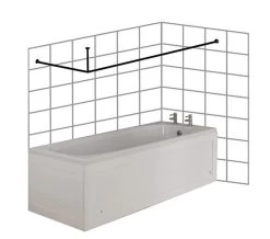 Croydex Premier Large L Shaped Chrome Shower Curtain Rod -Bathroom Supplie Shop QS V28275 1 mn