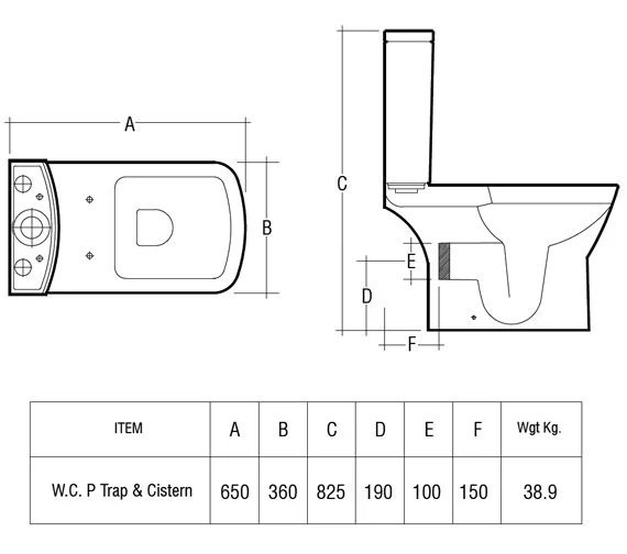 RAK Summit Close Coupled White WC With Soft-Close Seat - 650mm Projection 2 RAK Summit Close Coupled White WC With Soft-Close Seat - 650mm Projection - Image 2