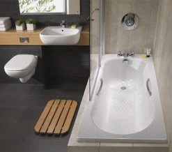 Twyford Celtic White Slip Resistant Steel Bath With Grips And Legs 1600 X 700mm -Bathroom Supplie Shop QS V43295 10 mn