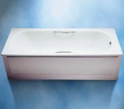 Twyford Celtic White Slip Resistant Steel Bath With Grips And Legs 1600 X 700mm -Bathroom Supplie Shop QS V43295 4 mn