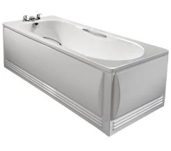 Twyford Celtic White Slip Resistant Steel Bath With Grips And Legs 1600 X 700mm -Bathroom Supplie Shop QS V43295 5 mn