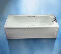 Twyford Celtic White Slip Resistant Steel Bath With Grips And Legs 1600 X 700mm -Bathroom Supplie Shop QS V43295 7 mn