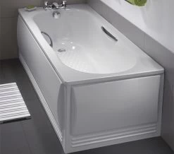 Twyford Celtic White Slip Resistant Steel Bath With Grips And Legs 1600 X 700mm -Bathroom Supplie Shop QS V43295 9 mn