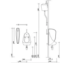 Twyford Camden 500 X 350 X 330mm Single White Urinal Bowl - VC7003WH -Bathroom Supplie Shop QS V45435 2 mn