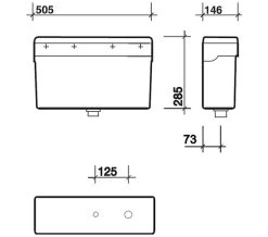 Twyford Clifton 1 White Urinal Set With Exposed Flush Pipe And Cistern -Bathroom Supplie Shop QS V45436 4 mn